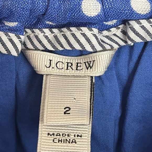J. Crew linen skirt, size 2.   Blue with white polka dots. - Picture 3 of 9